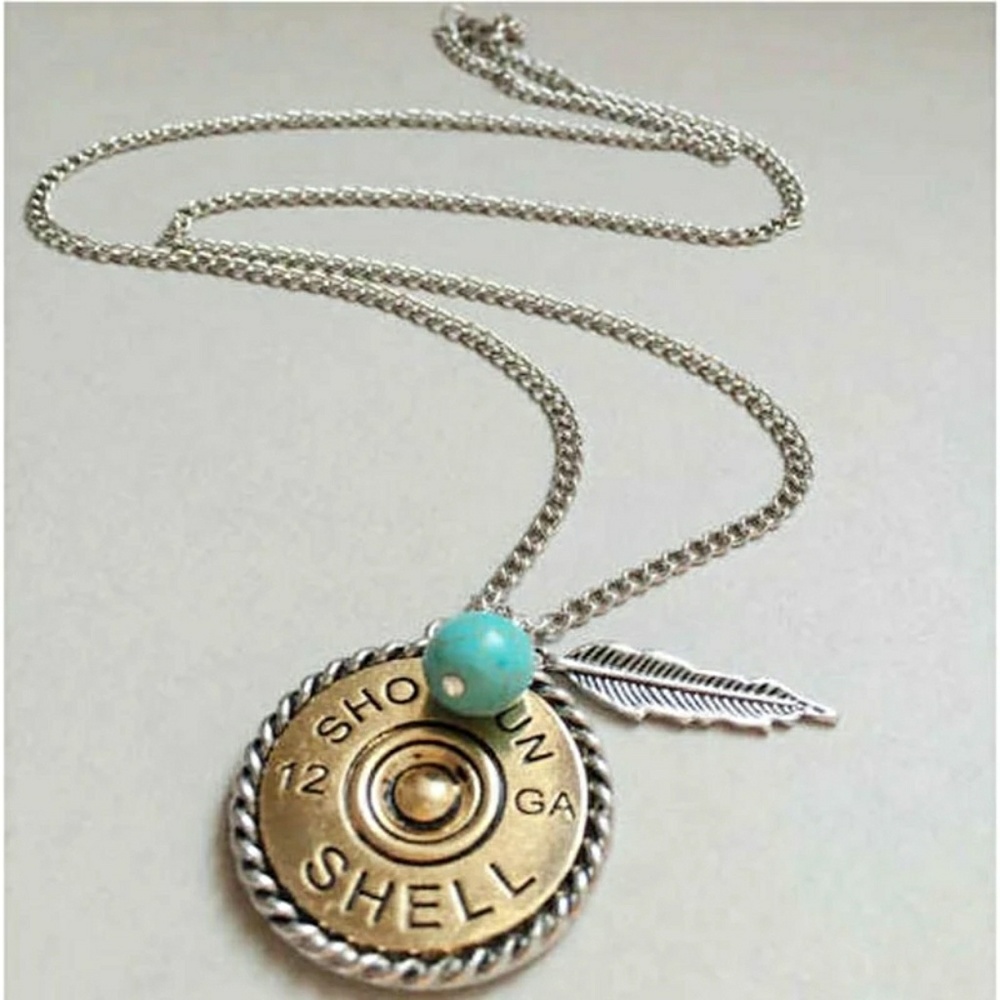 🆕 Gunshot shell charm necklace